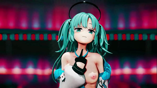 Hayase YuukaHentai_Blue Archive No_Bra Dance Queencard MMD_3D ClearBlue Hair CLIP