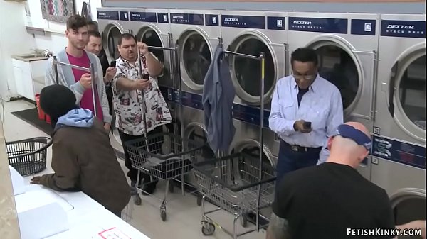 Busty brunette_anal in_laundromat